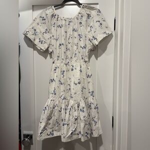 Rebecca Taylor Floral White and Blue Women's Dress
